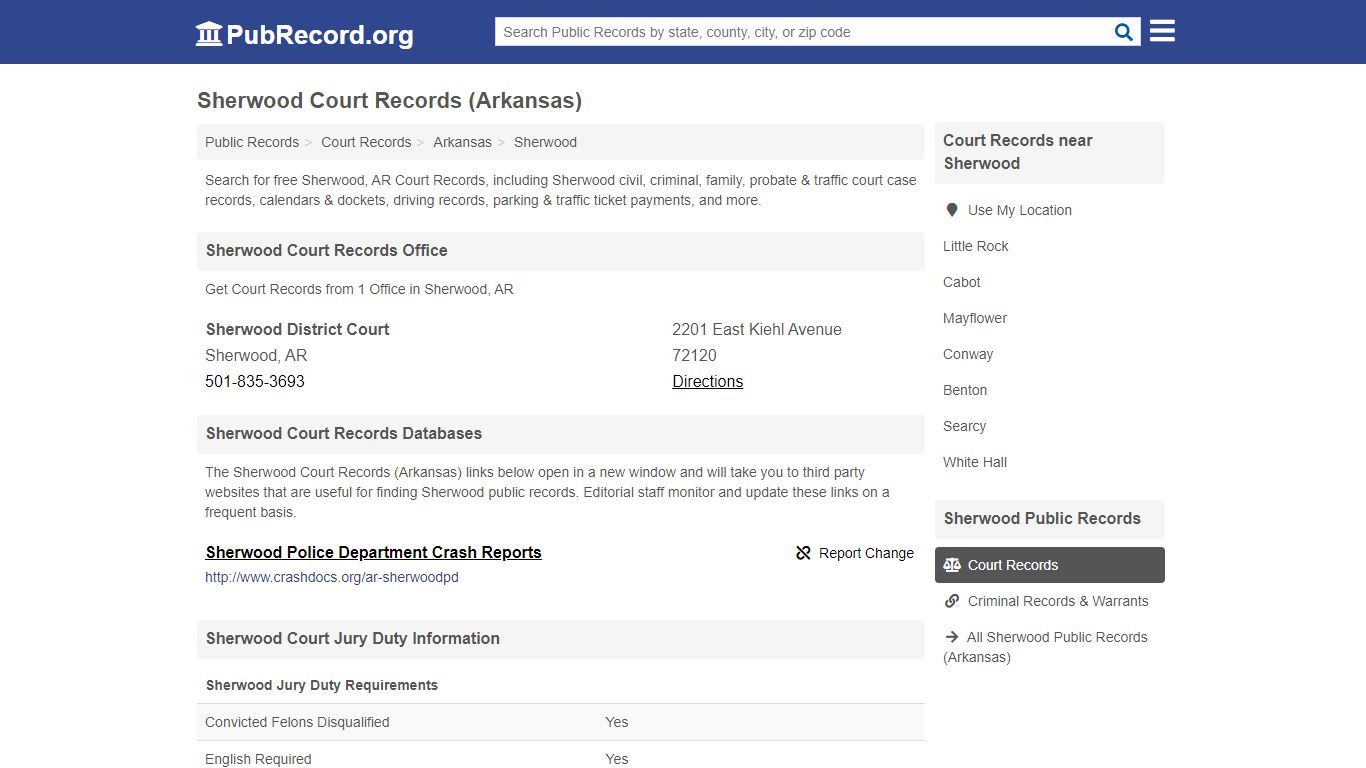 Free Sherwood Court Records (Arkansas Court Records)