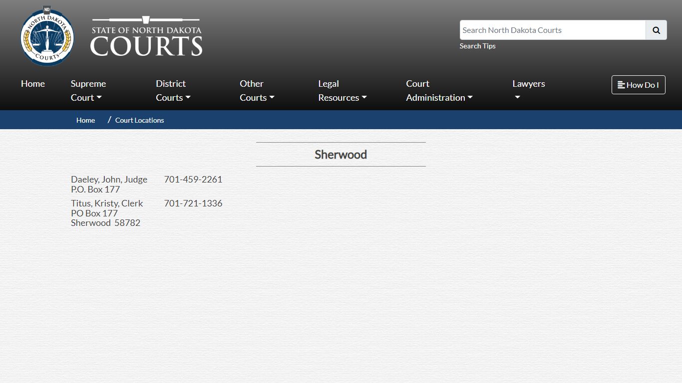 North Dakota Court System - Sherwood